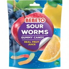 پاستیل کرم شکری Sour Worms طعم میوه های طبیعی - ۶۰ گرم