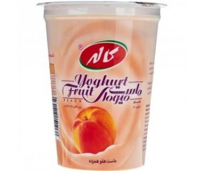 ماست میوه ای با طعم هلو کاله - 450 گرم