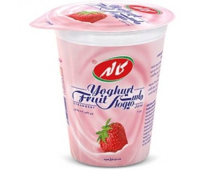 ماست میوه ای با طعم توت فرنگی کاله - 450 گرم