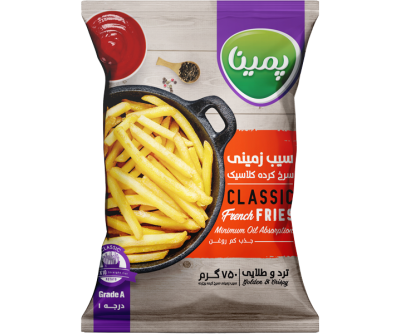 سیب زمینی سرخ کرده یخ زده پمینا مقدار 750 گرم